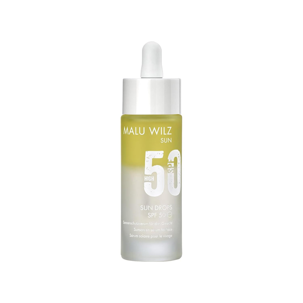 Malu Wilz Sun Drops SPF 50 30ml I Lotion für effektiven Sonnenschutz I Mit Vitamin E und Olivenöl als pflegende Wirkstoffe I Wasser- und schweißfest I Vegan