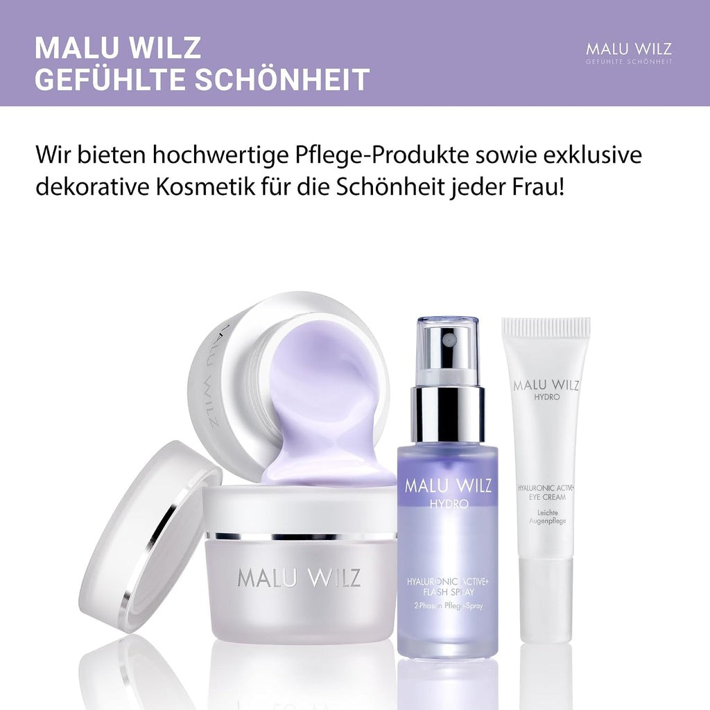 Malu Wilz Hyaluronic Active + Eye Cream 15 ml I Erfrischende Skincare Augenpflege-Serum mit Hyaluron-Wirkstoff-Formel mit Dual-Effekt I Booster