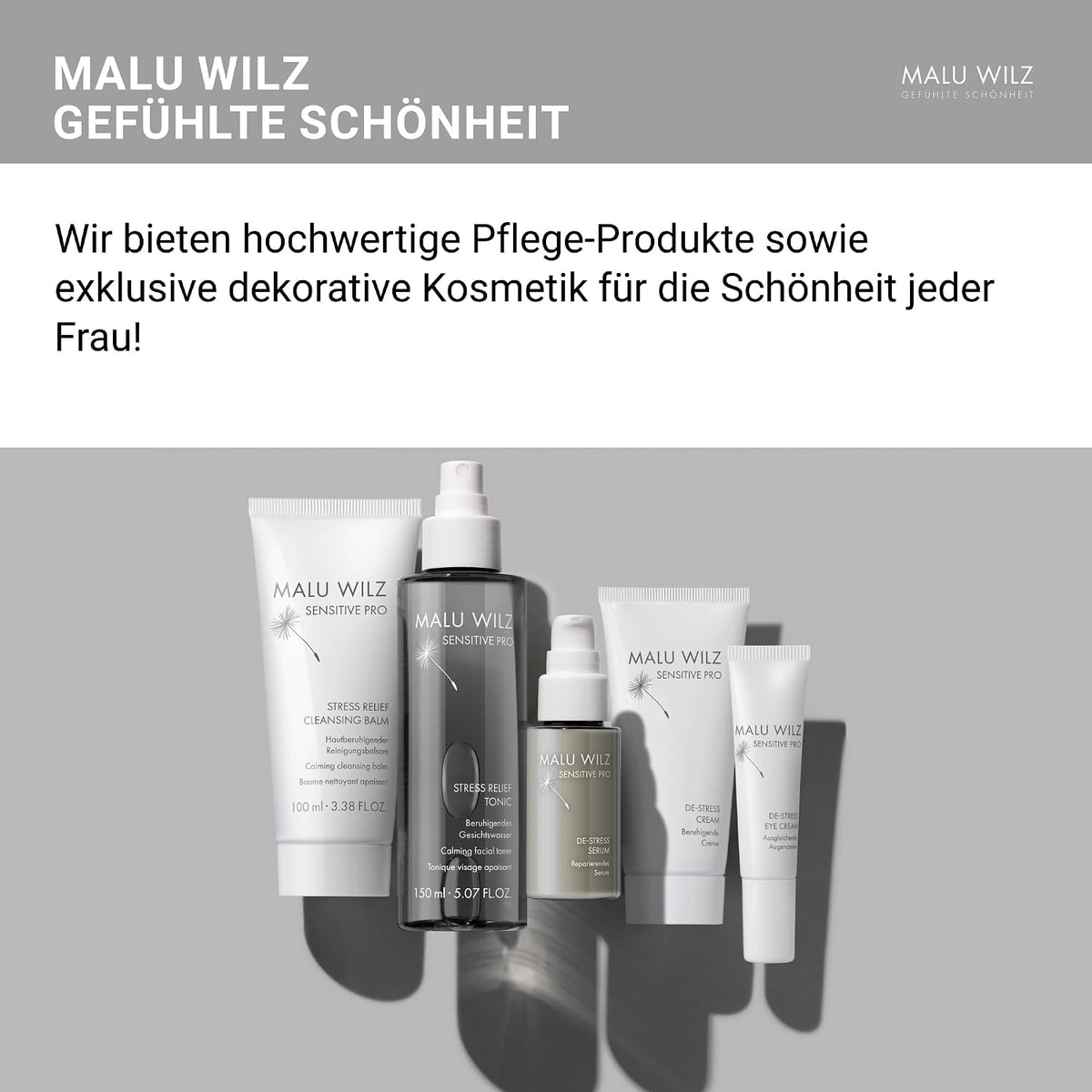 Malu Wilz DE-Stress Eye Cream 15ml I Skincare Augencreme für sanfte Gesichtspflege I Schützende Gesichtspflege-Creme mit Hyaluronsäure I Vegan
