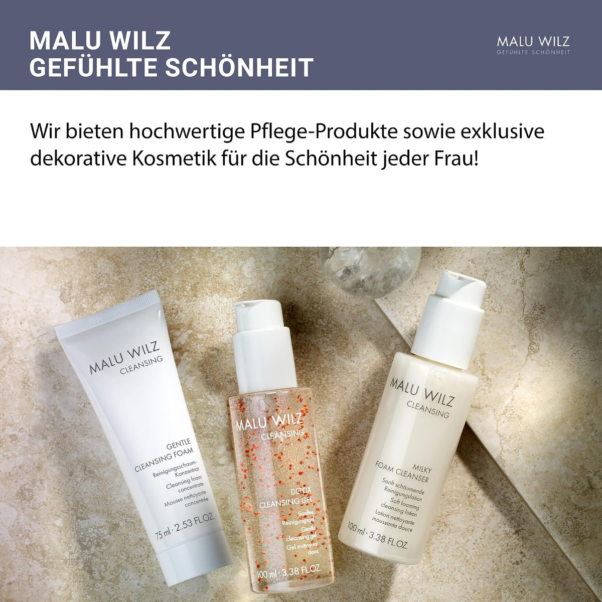 Malu Wilz Milky Foam Cleanser 100ml I Skincare Reinigungslotion für sanfte Gesichtsreinigung I Gesichtsreiniger mit Provitamin B5 für geschmeidige Haut I Vegan